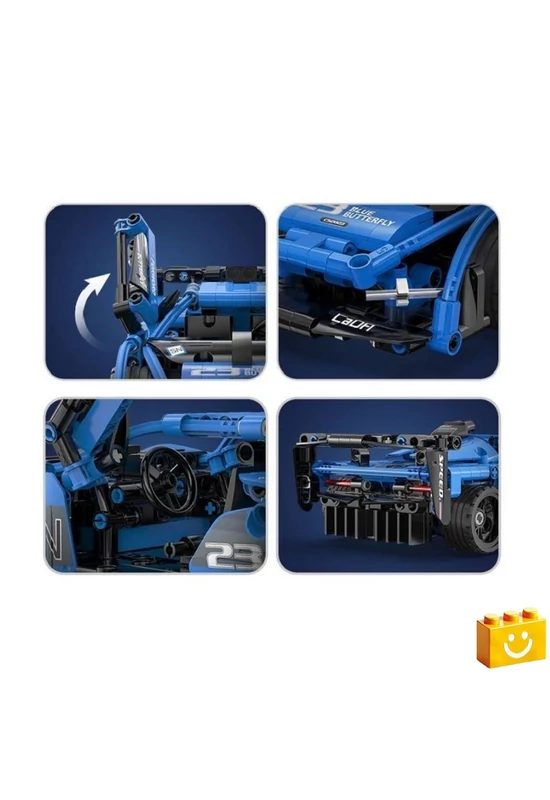 CaDA® C52023W - Shadow  kék sportkocsi - 100% technic-kompatibilis építőjáték