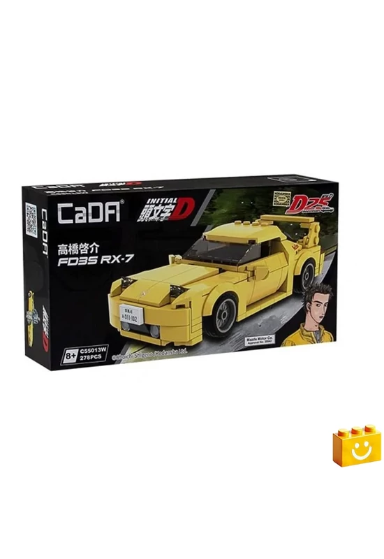 CaDA® C55013W - Initial-D Mazda FD3S RX-7 Versenyautó építőjáték - 100% kompatibilis minden más kedvelt márkával
