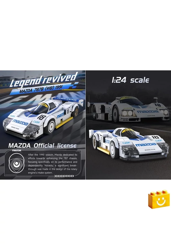 CaDA® C55029W - Mazda 787B versenyautó építőjáték - 100% kompatibilis minden más kedvelt márkával