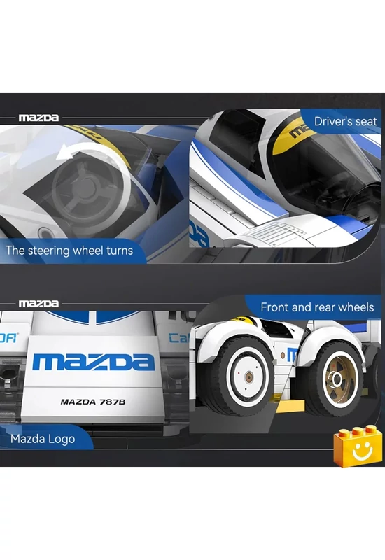 CaDA® C55029W - Mazda 787B versenyautó építőjáték - 100% kompatibilis minden más kedvelt márkával