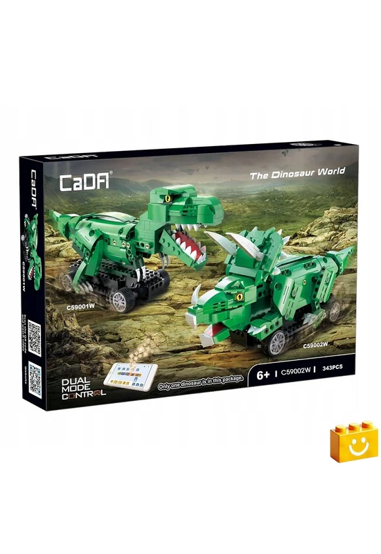 CaDA® C59002W - Dinoszaurusz világ - Távirányítós Triceratopsz - 100% technic-kompatibilis építőjáték