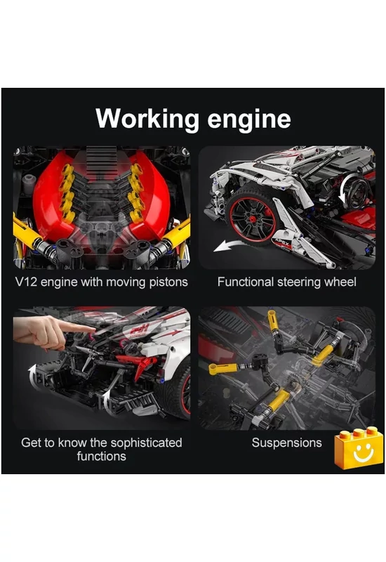 CaDA® C61053W - Távirányítós Helios Supercar - 100% technic-kompatibilis építőjáték