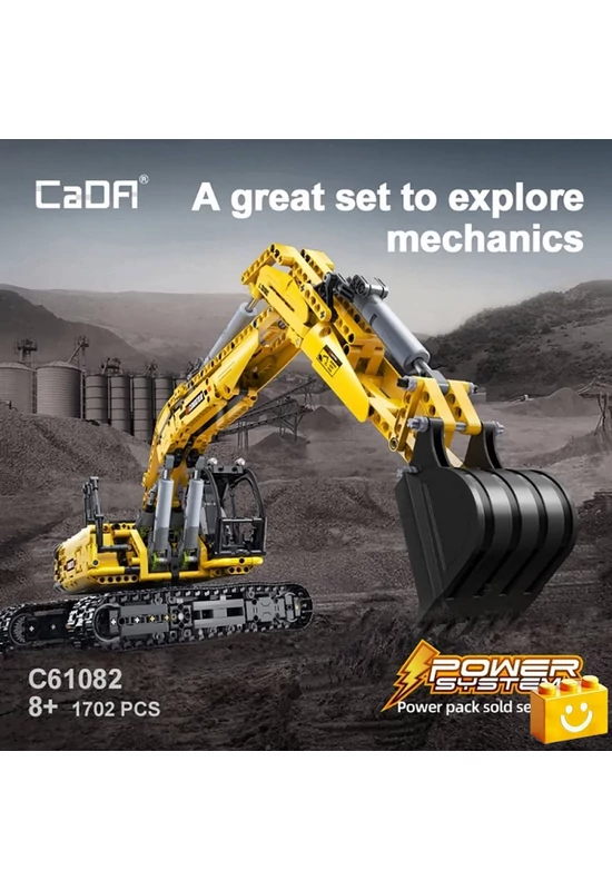 CaDA® C61082W - Kotrógép - Exkavátor - 100% technic-kompatibilis építőjáték