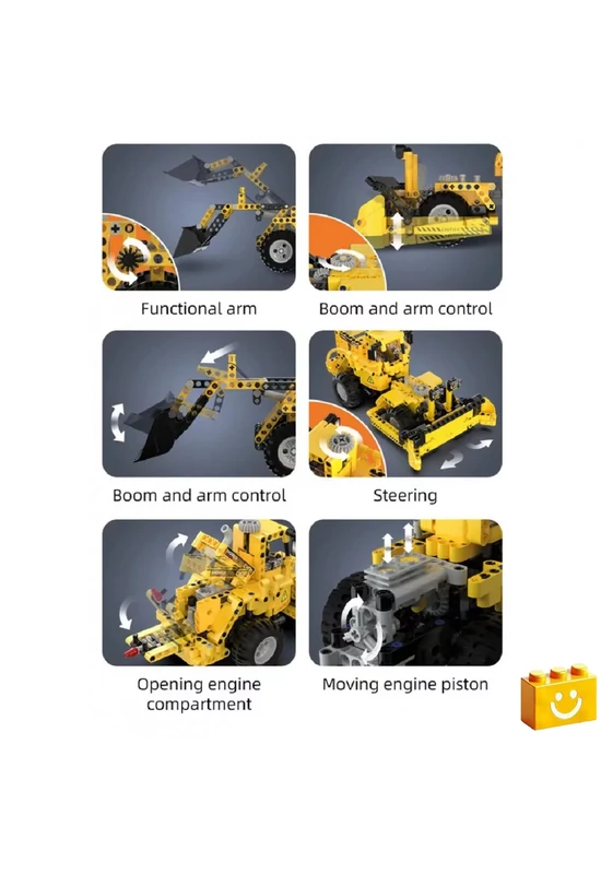 CaDA® C65004W - 2 az 1-ben Dömper vagy homlokrakodó - 100% technic-kompatibilis építőjáték