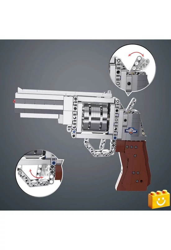 CaDA® C81011W - Revolver Játékpisztoly - 100% technic-kompatibilis építőjáték