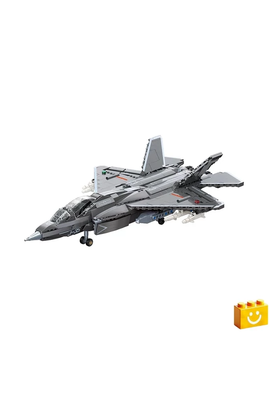 QMAN® 23019 - Shenyang J-35 lopakodó hordozó alapú vadászgép és reptéri járművek - 100% technic-kompatibilis építőjáték