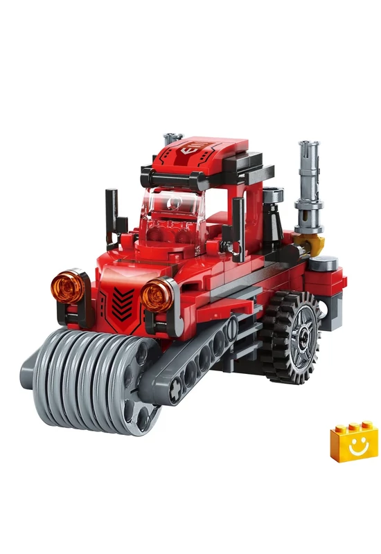 QMAN® 42101 - 3 az 1-ben Gőzmozdony, Motorkerékpár, Úthenger építőjáték - 100% kompatibilis minden más kedvelt márkával