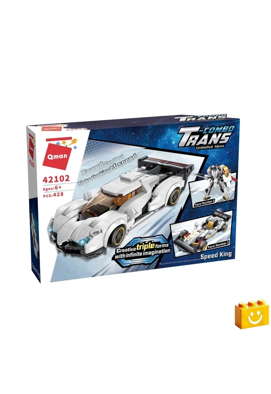 QMAN® 42102 - 3 az 1-ben Sportkocsi, Robot, Versenyautó építőjáték - 100% kompatibilis minden más kedvelt márkával