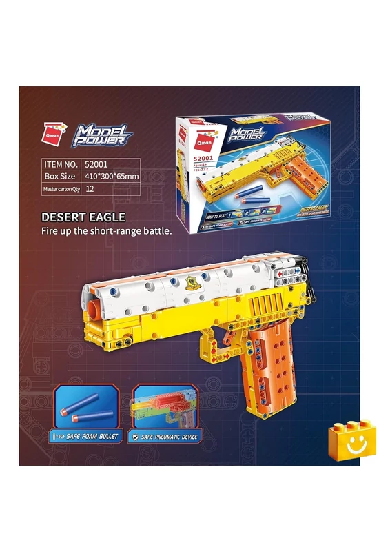 QMAN® 52001 - Desert Eagle játékpisztoly - 100% technic-kompatibilis építőjáték