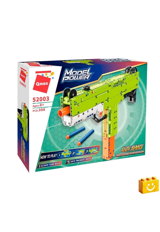 QMAN® 52003 - UZI Játék géppisztoly - 100% technic-kompatibilis építőjáték