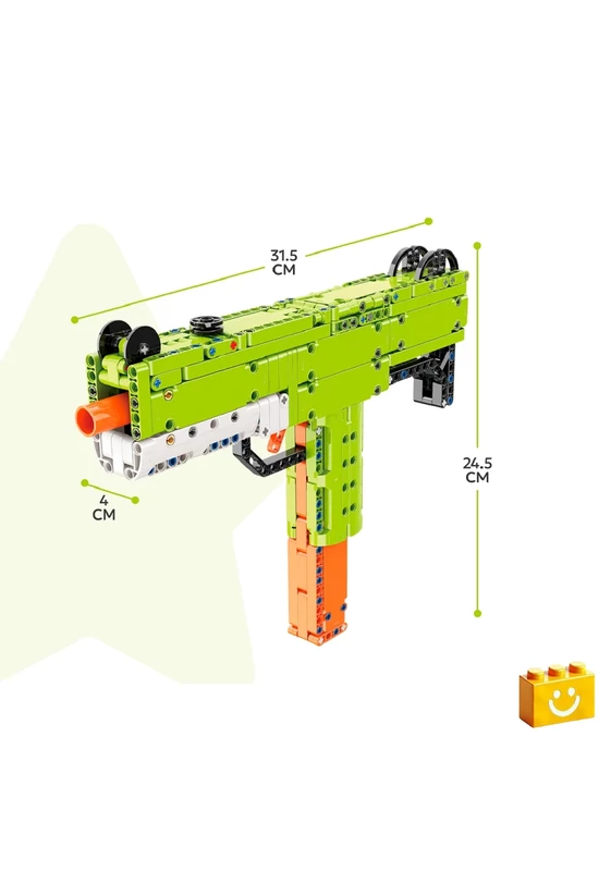 QMAN® 52003 - UZI Játék géppisztoly - 100% technic-kompatibilis építőjáték