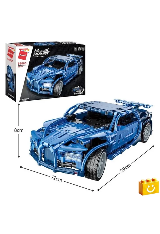 QMAN® 54005 - Phantom kék sportautó - 100% technic-kompatibilis építőjáték
