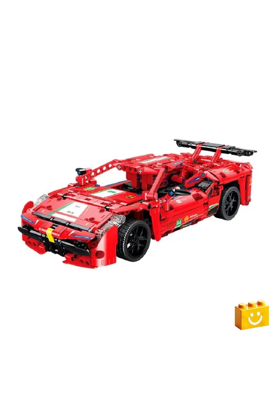 QMAN® 54007 - Lightning Flame piros versenyautó - 100% technic-kompatibilis építőjáték