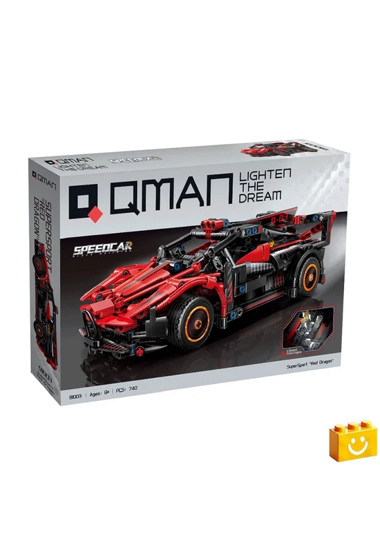 QMAN® 91003 - Vörös Sárkány sportautó - 100% technic-kompatibilis építőjáték