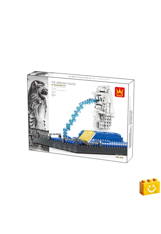 WANGE® 4218 - Merlion szobor – Szingapúr építőjáték - 100% kompatibilis minden más kedvelt márkával