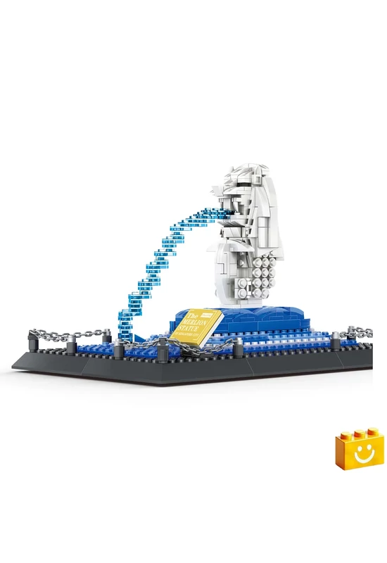 WANGE® 4218 - Merlion szobor – Szingapúr építőjáték - 100% kompatibilis minden más kedvelt márkával