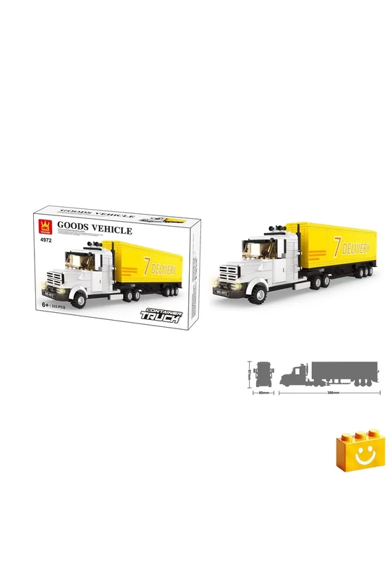 WANGE® 4972 - Csőrös kamion építőjáték - 100% kompatibilis minden más kedvelt márkával