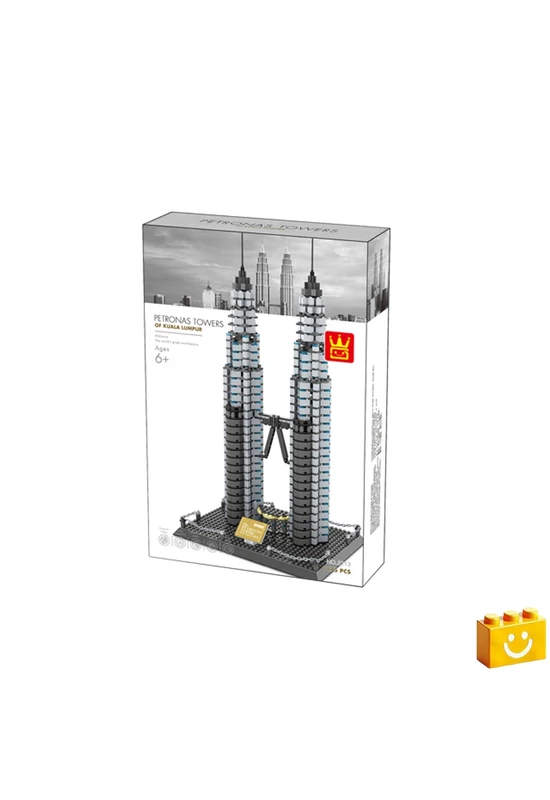 WANGE® 5213 - Petronas tornyok Kuala Lumpur – Malájzia építőjáték - 100% kompatibilis minden más kedvelt márkával