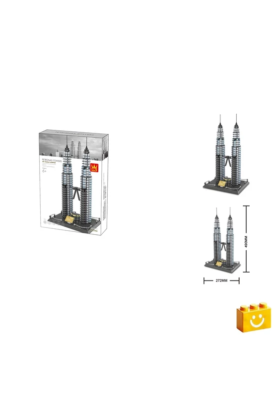 WANGE® 5213 - Petronas tornyok Kuala Lumpur – Malájzia építőjáték - 100% kompatibilis minden más kedvelt márkával