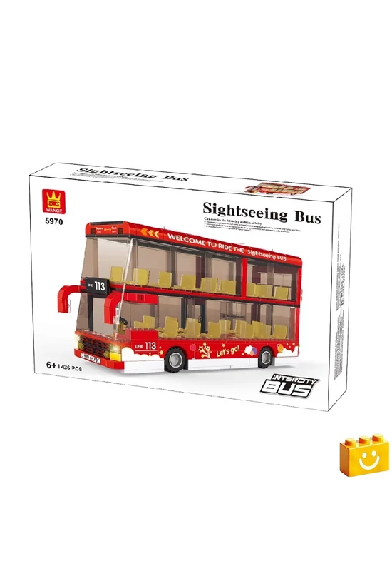 WANGE® 5970 - Városnéző kétszintes busz építőjáték - 100% kompatibilis minden más kedvelt márkával