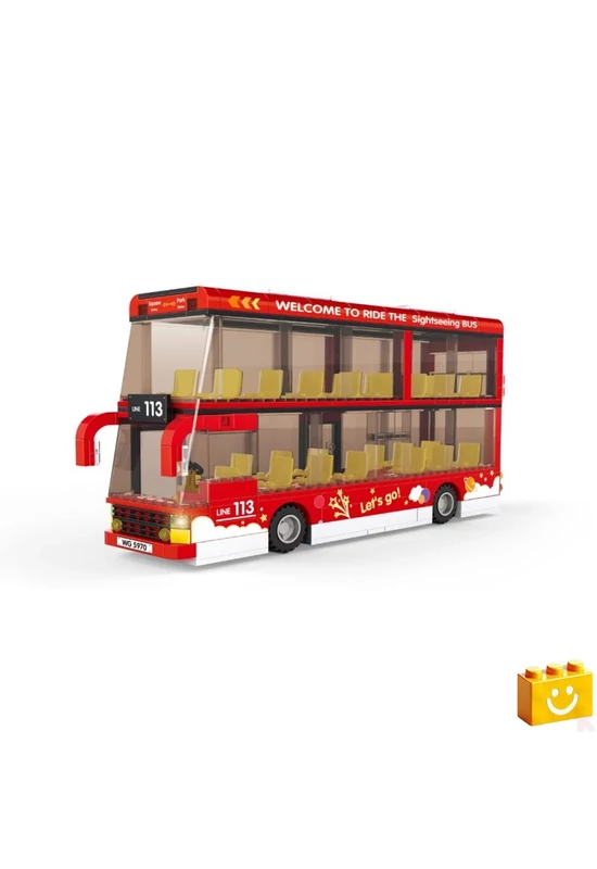 WANGE® 5970 - Városnéző kétszintes busz építőjáték - 100% kompatibilis minden más kedvelt márkával