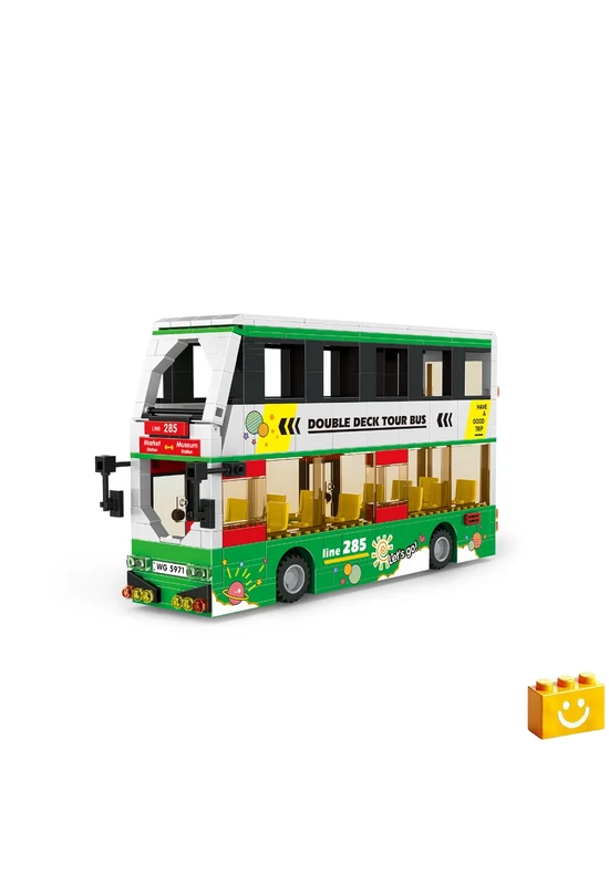 WANGE® 5971 - Kétszintes turistabusz építőjáték - 100% kompatibilis minden más kedvelt márkával