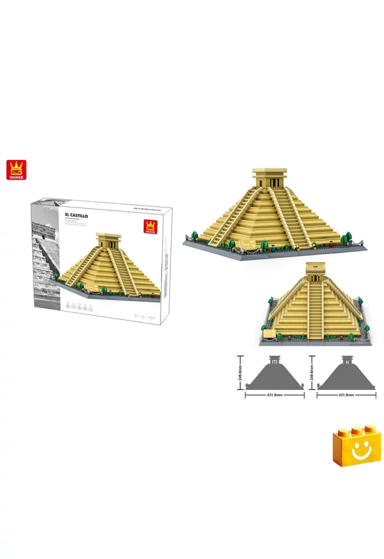WANGE® 6225 - El Castillo Kukulkán – Mexikó építőjáték - 100% kompatibilis minden más kedvelt márkával