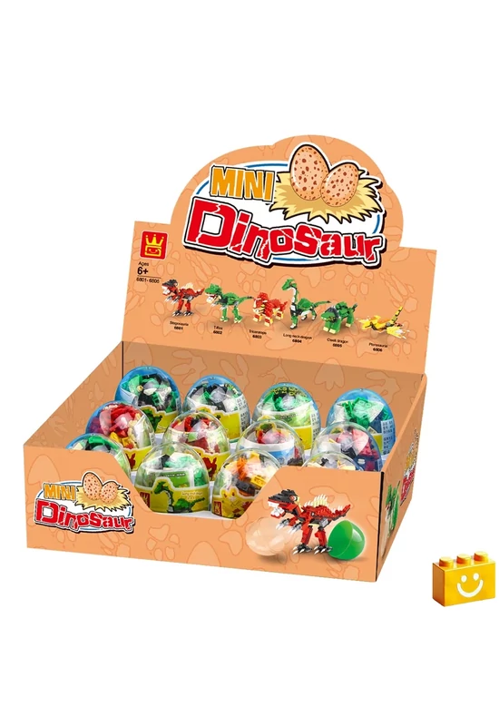 WANGE® 6801-6806 - Dinoszaurusz tojás (2 db 6-os szett kínálóban) építőjáték - 100% kompatibilis minden más kedvelt márkával