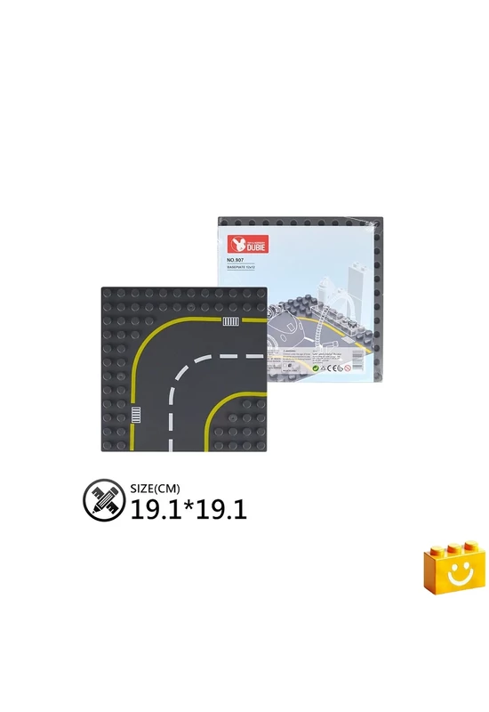 WANGE® 907 | építőjáték alaplap nagy méretű kockákhoz - 100% kompatibilis minden más kedvelt márka nagy méretű kockáival | 12x12 – út kanyar