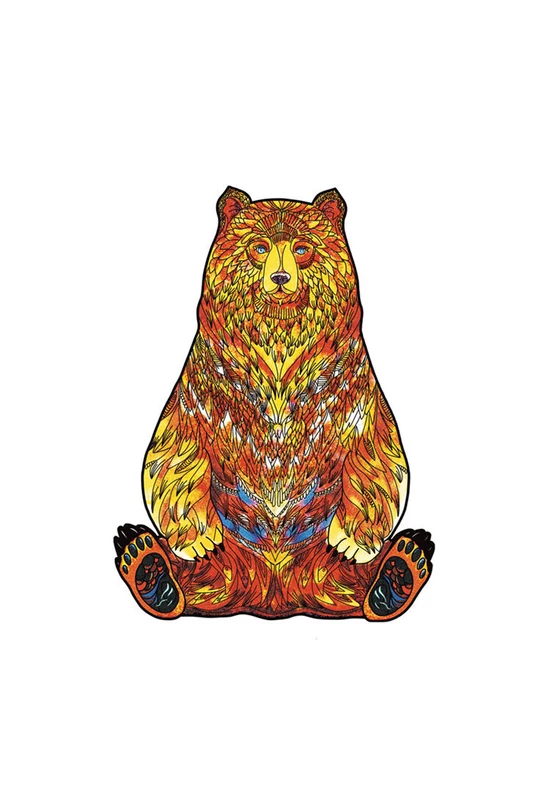 Fa puzzle, színes A3 méretű 200 db-os (medve)