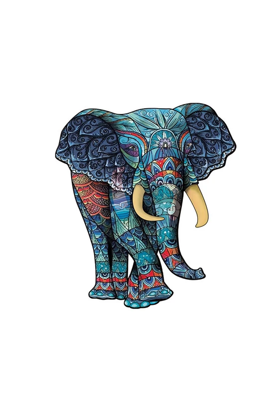 Fa puzzle, színes A4 méretű 150 db-os (elefánt)