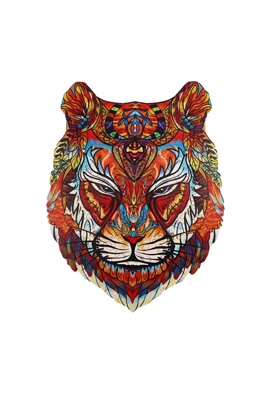Fa puzzle, színes A3 méretű (tigris)
