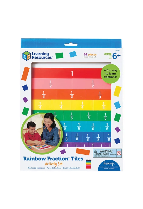 Learning Resources LER 0615 Rainbow Fraction Lapok Tálcával